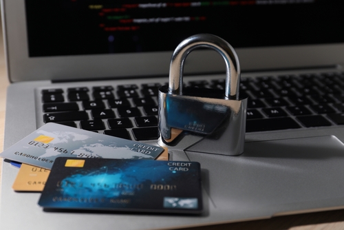 Image displaying digital security with credit card payments