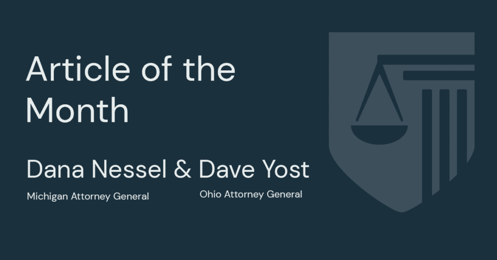 article of the month, dana nessel and dave yost, michigan and ohio attorneys general