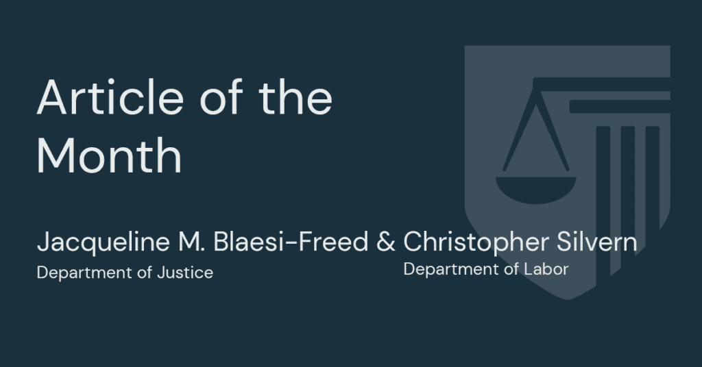 article of the month, jennifer m. blaesi-freed & christopher silvern