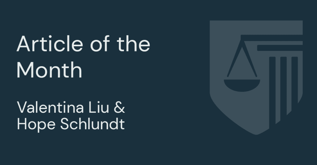 Article of the Month, Valentina Liu & Hope Schlundt