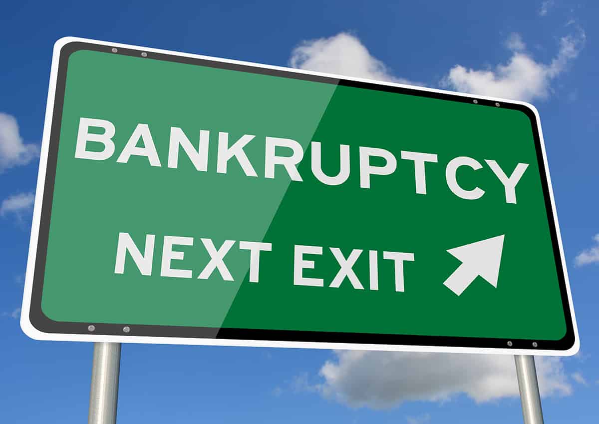 Bankruptcy next exit sign