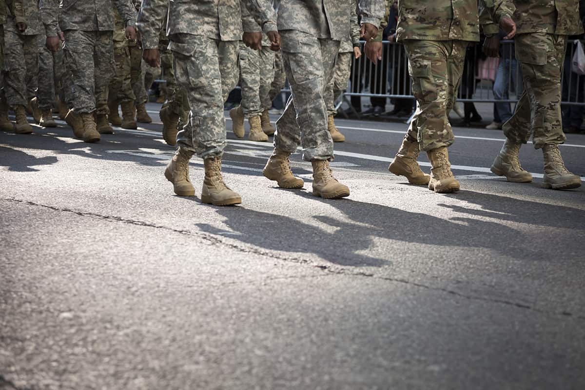 Soldiers marching